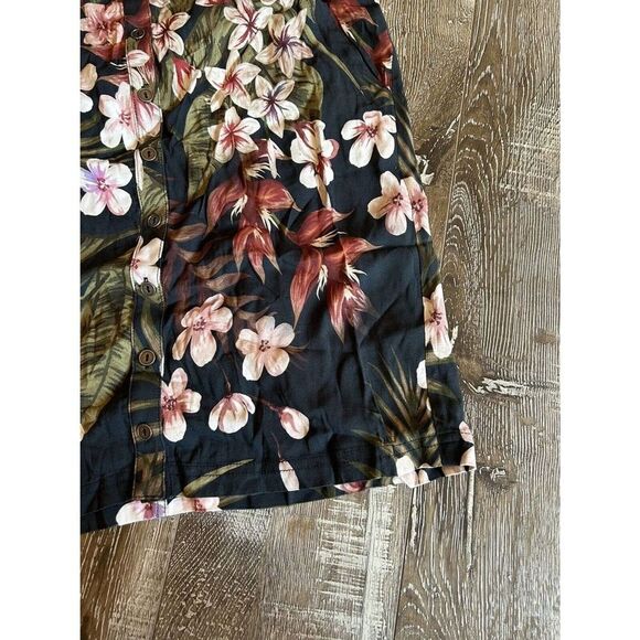 Chaser Tropical Womens Mini Skirt Size Medium Floral Button Pull On Lightweight - Picture 4 of 7